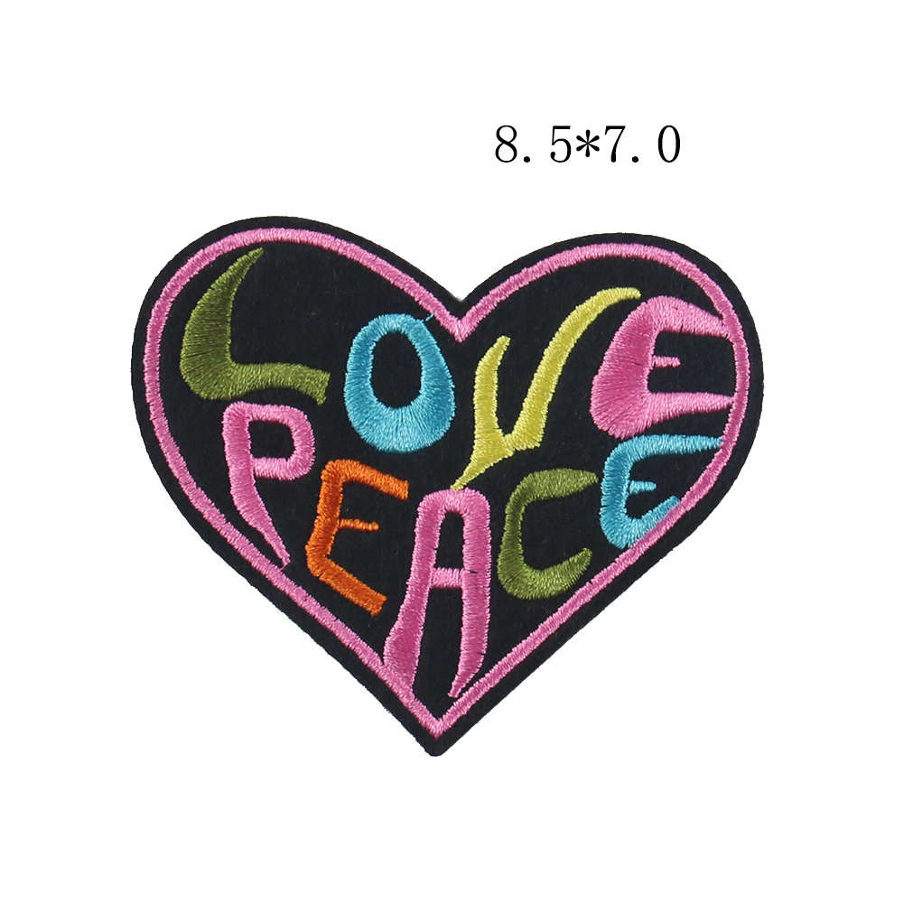 Fábrica directa carta amor paz píldora guantes de boxeo bordado tela pegatinas en stock adhesivo DIY parche ropa Accesorios