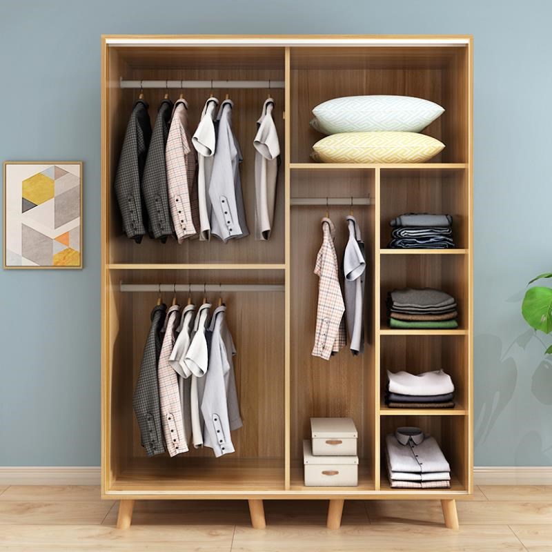 衣柜简约现代经济型定制卧室推拉门衣橱板式柜子儿童木质移门衣柜