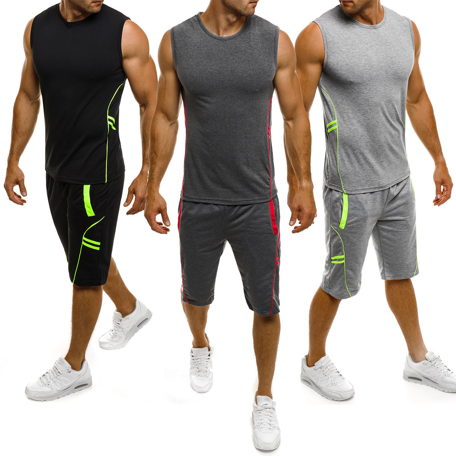 New Tight-Fitting Sleeveless T-Shirt for Sports and Fitness, Sweat-Wicking and Quick-Drying Men's Sleeveless T-Shirt Suit