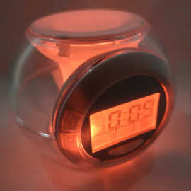 源头厂家LED球形七彩钟LED声控钟LED钟投影钟温度钟亚马逊热销钟