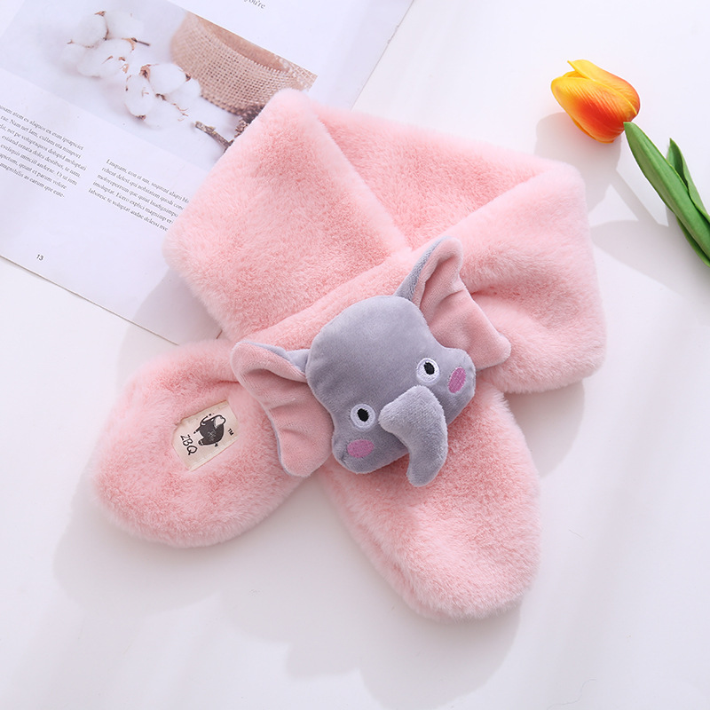 Flying Elefante lindo bufanda de los niños de la historieta del otoño y el invierno de La felpa caliente Cruz Niños Niñas bebé bufanda al por mayor