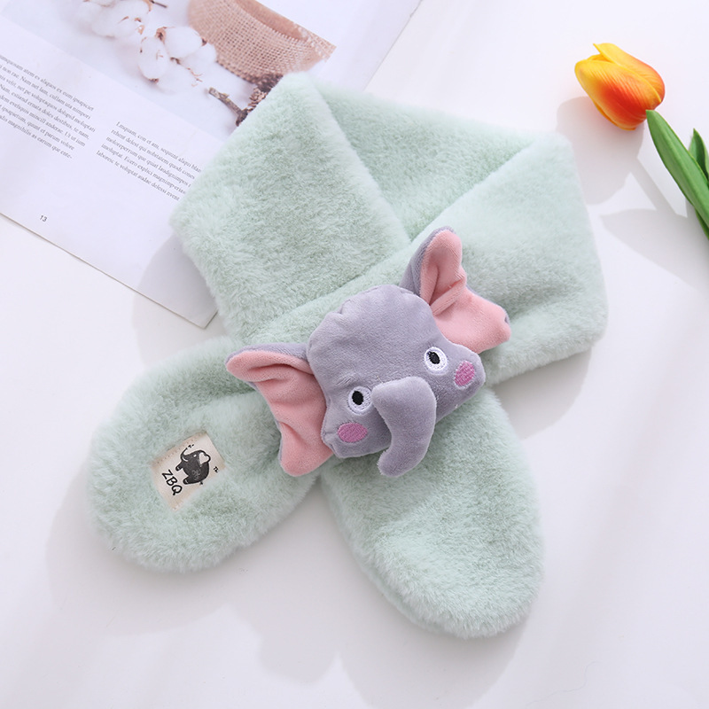 Flying Elefante lindo bufanda de los niños de la historieta del otoño y el invierno de La felpa caliente Cruz Niños Niñas bebé bufanda al por mayor