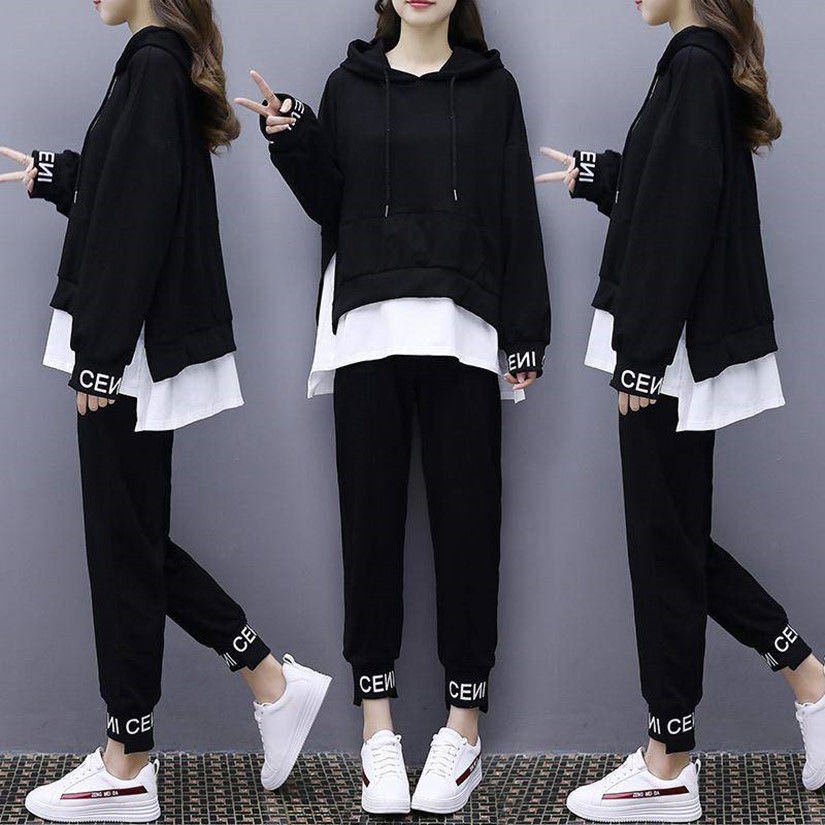 Sports Suit Women's Autumn and Winter Student Wear Korean-style Loose Fashion 2020 Social Harajuku Style Casual BF Two-piece Set
