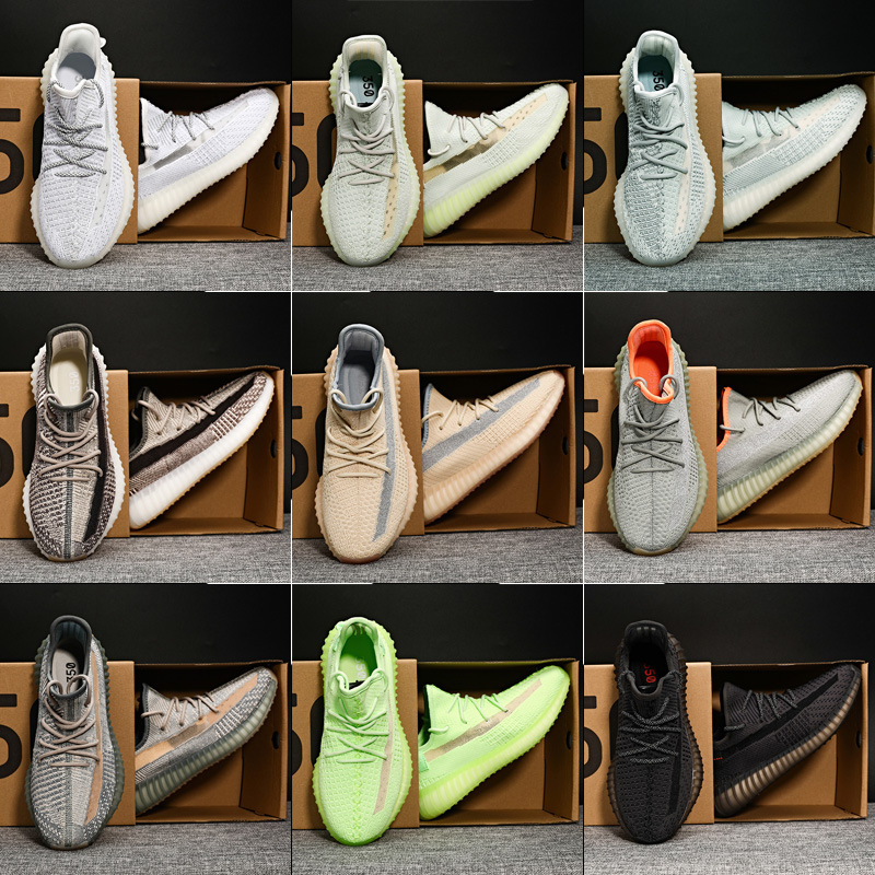 Sports Shoes, Yeezy Shoes for Men, 350V2 Full Star Cream Yellow Black Warrior Side-Transparent Galaxy Running Shoes