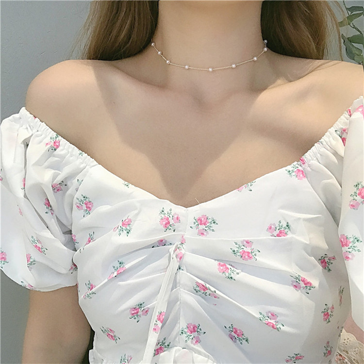 European and American Cross-Border Aliexpress Jewelry Pearl Necklace Fashionable Temperament Versatile Clavicle Chain Women's Necklace Wholesale