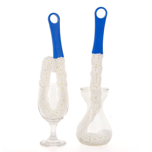 Long handle decanter brush, glass cup brush, wine bottle cleaning brush, EVA bendable wine glass cleaning brush