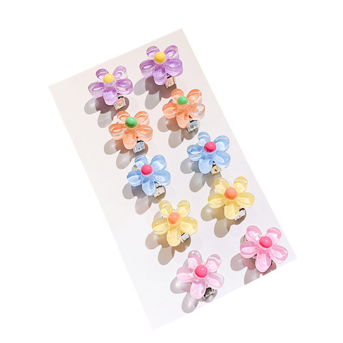 Children's earrings, ear clips, no pierced ears, princess little girl's cute flower pain-proof earrings, fashionable catwalk jewelry