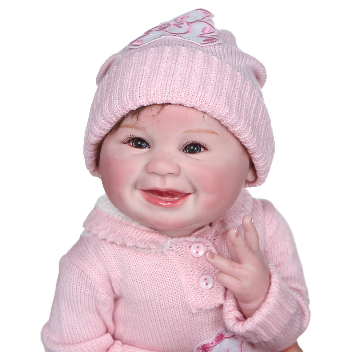 55cm nueva sonrisa lindo bebé sonriente muñeca de comercio exterior Venta caliente nicho suministro