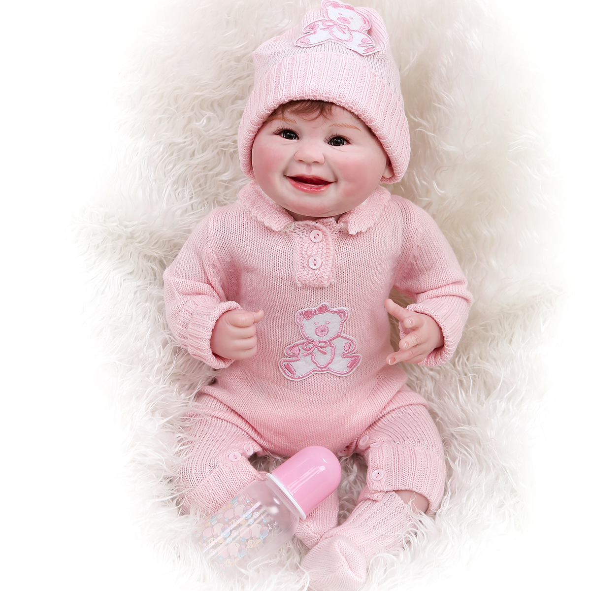 55cm nueva sonrisa lindo bebé sonriente muñeca de comercio exterior Venta caliente nicho suministro