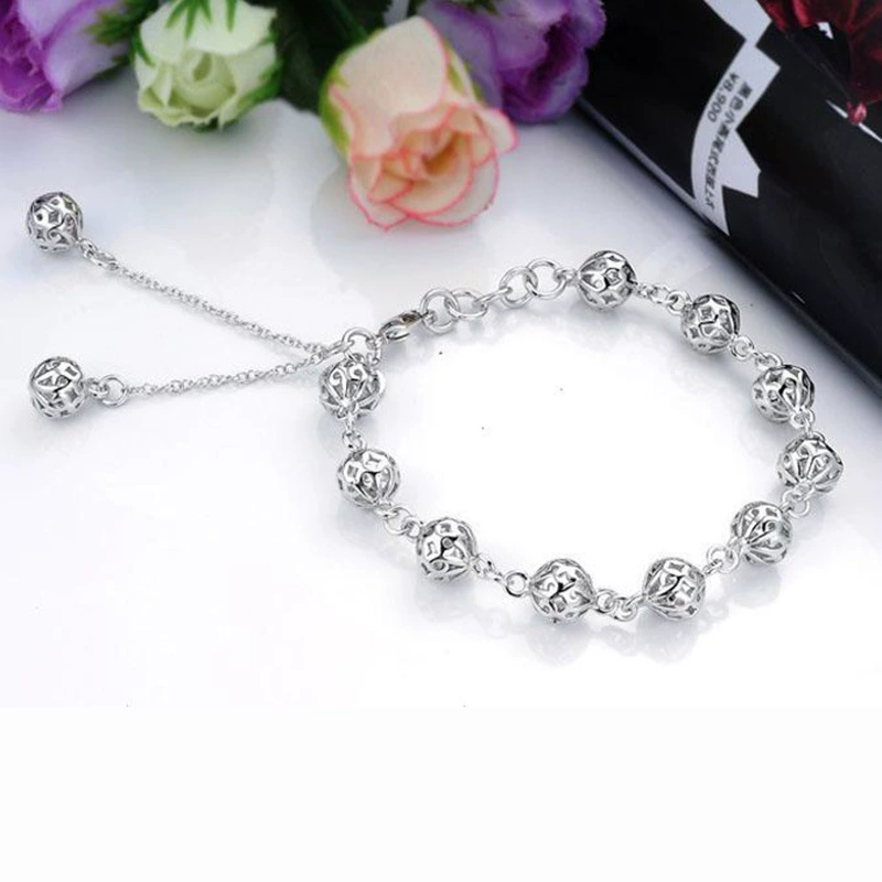 Silver Bracelet, Korean Style, Lobster Clasp, Silver‑Plated Copper, 0.03 kg