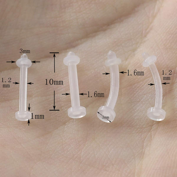 acrylic transparent invisible lip piercing