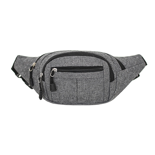 Men's waist bag, street-side canvas single-shoulder crossbody fashionable cashier bag, Korean version, cycling, running, sports large-capacity waist bag