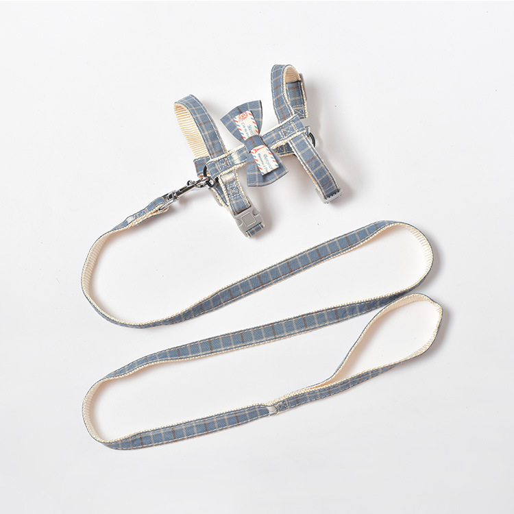 2020 nueva correa de gato Plaid correa de gato anti-rotura perro arco nudo correa de pecho suministros para mascotas