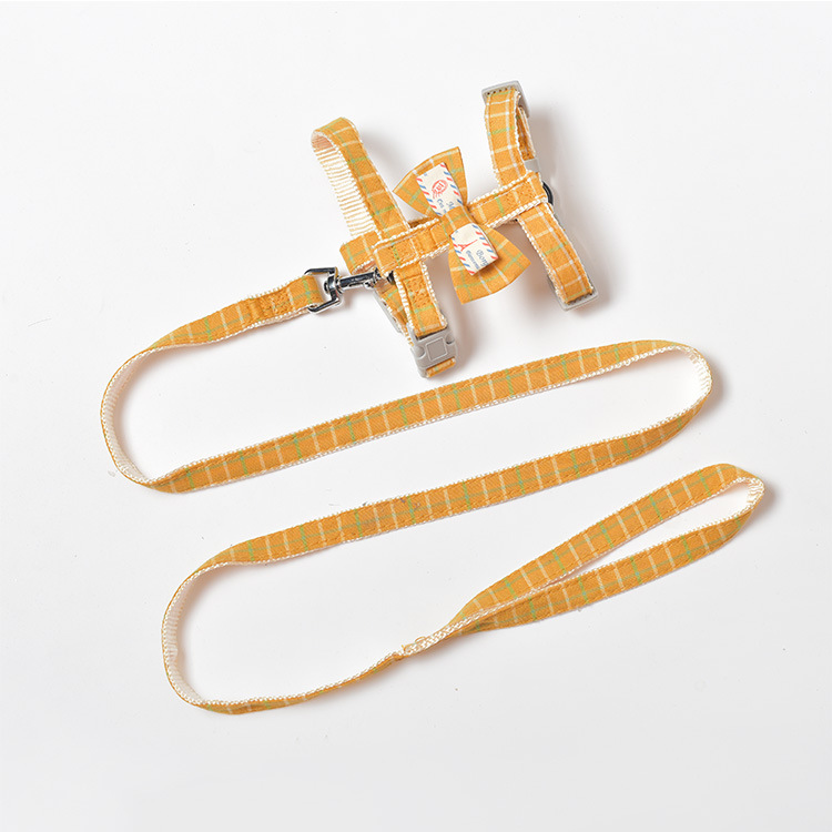 2020 nueva correa de gato Plaid correa de gato anti-rotura perro arco nudo correa de pecho suministros para mascotas