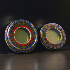 New Saffron Iron Box Round Saffron Packaging Box Blue 1g 3g 5g Enamel Iron Box Factory Wholesale