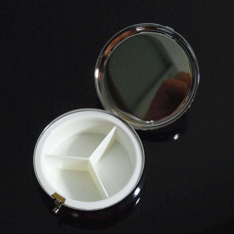 60mm round three -grid pills simple large pill pill box portable one…