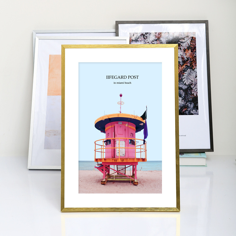 Aluminum Alloy Photo Frame Large Size Wall Hanging Empty Frame A4 Photo Frame Metal Picture Frame Oil Painting Framed Outer Frame Poster Display Frame