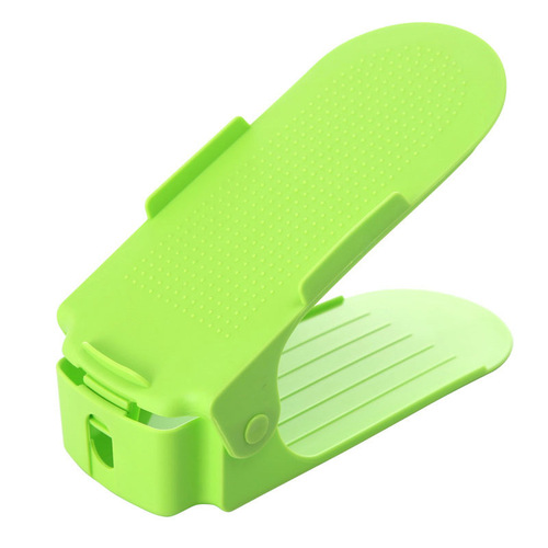 Factory Direct Sales Thick Creative 4-Stage Adjustable Storage Shoe Rack Simple Plastic Shoe Rack Double Layer Shoe No Assembly