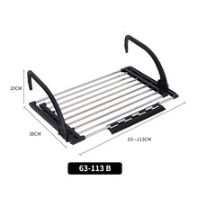 厂家批发伸缩阳台晾衣架 不锈钢挂式窗台晾衣架折叠晾晒