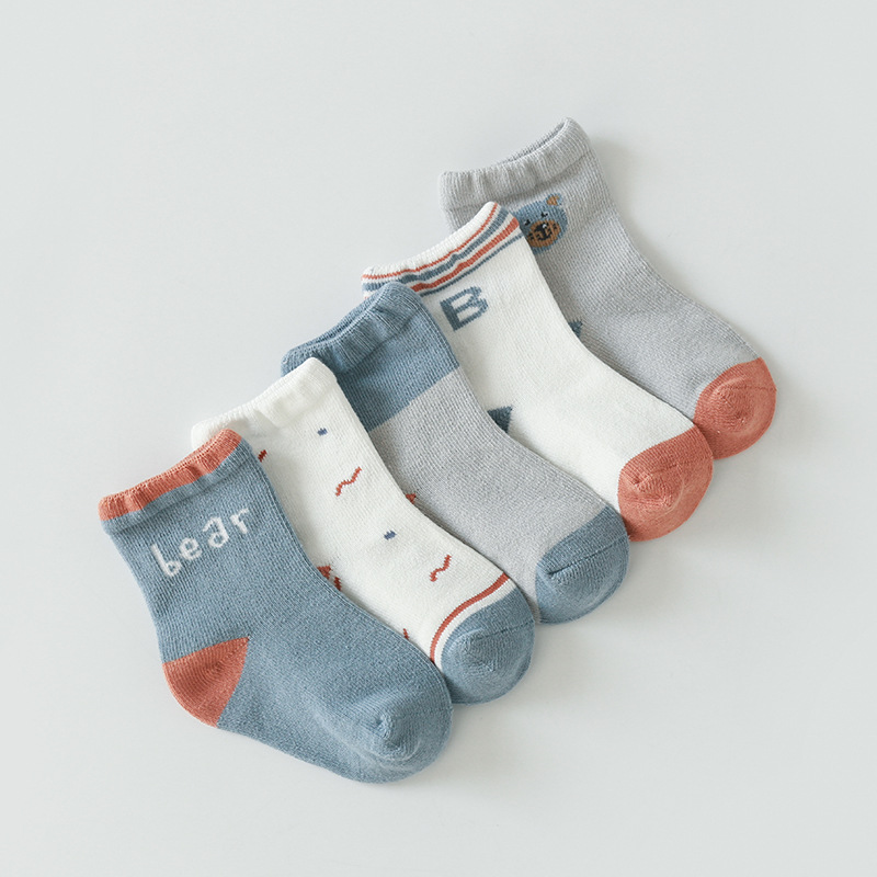 Calcetines para niños de 20 años Otoño Nuevo estilo coreano de dibujos animados lindo calcetines de algodón peinado bebé recién nacido calcetines de media pantorrilla