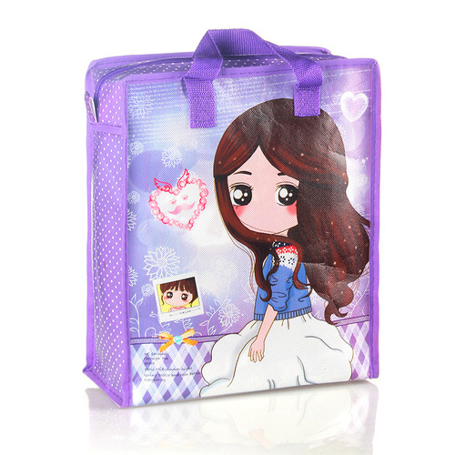 Amazon cross-border color non-woven hand-held shopping bag student lunch box lunch bag toiletry bag