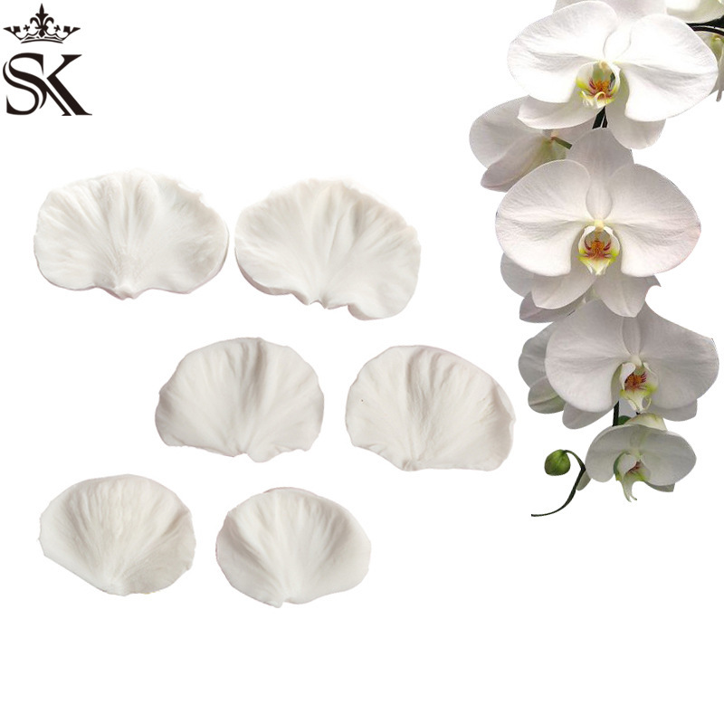 Simulation Phalaenopsis Petal Double-sided Pattern Press Mold British Flip Sugar Clay Flower Silicone Pattern Clay DIY Mold