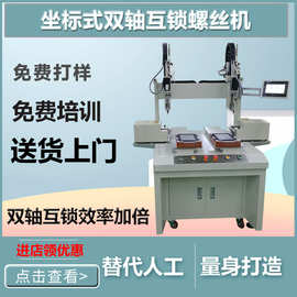 双平台全自动锁螺丝机坐标式自动拧螺丝设备吹气自动打螺丝送料机