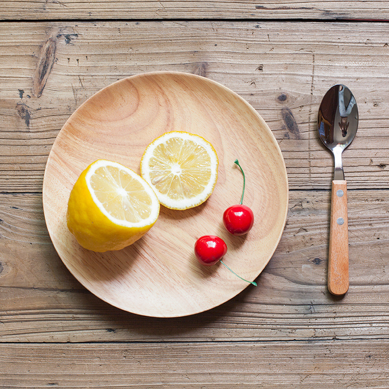 Estufa de cocina bandeja de té plato de madera de goma plato de madera japonés plato de merienda Placa de fruta de exportación placa de madera de estilo japonés y coreano