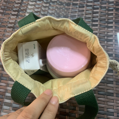 New canvas drawstring portable handbag, thermos cup, stew beaker, protective bag, thermos bucket bag, portable mother's bag