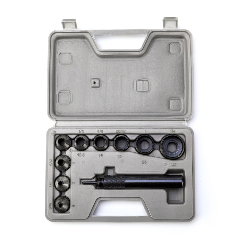 Suministro de 9 piezas reemplazable cinturón punzón de cuero DIY herramienta de punzón de cuero al por mayor