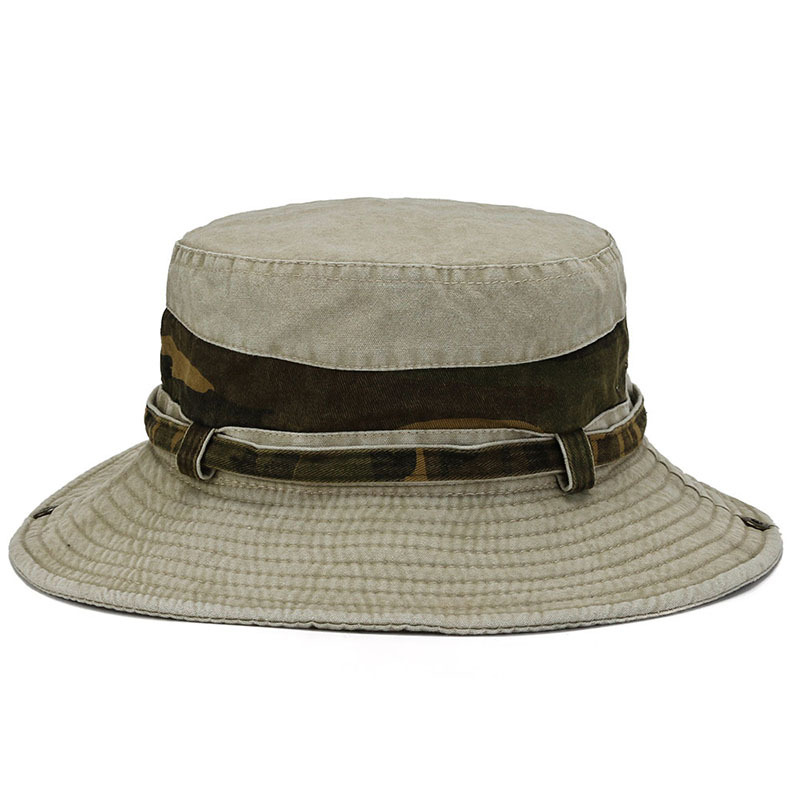Primavera y verano de los hombres de ala grande sombrero de pescador color sólido casual algodón sombrero de viaje sombrero de Montañismo al aire libre sombrero para el sol de los hombres