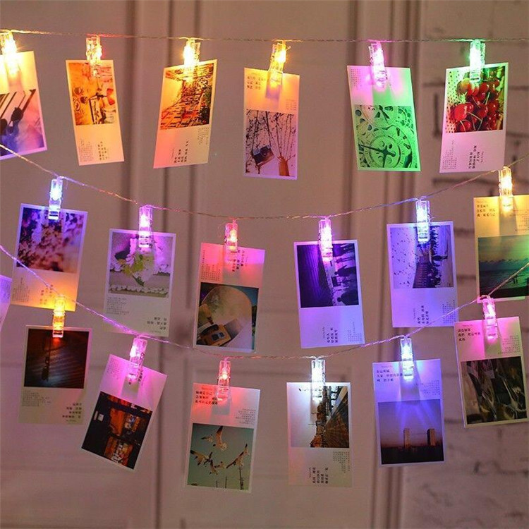 Fabricante en stock LED foto clip luz cadena propuesta confesión habitación luz decorativa foto luz pequeña luz de color al por mayor