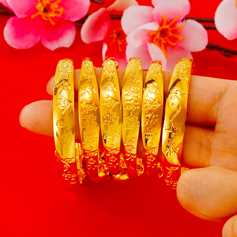 Lujo imitación 24K oro pulsera bebé pulsera inteligente al por mayor estilo étnico larga vida rica niños regalo