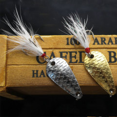 6.5g/9.5g Fish Scale Water Droplet Lure with Feathers, Three-String Hook Lure, Hard Bait, Fake Lure - Factory Wholesale
