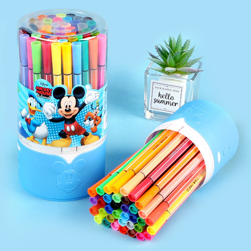 Disney Mickey Washable Watercolor Pen Set 12/24/36/48 Color Student Children's Painting Pens Wholesale