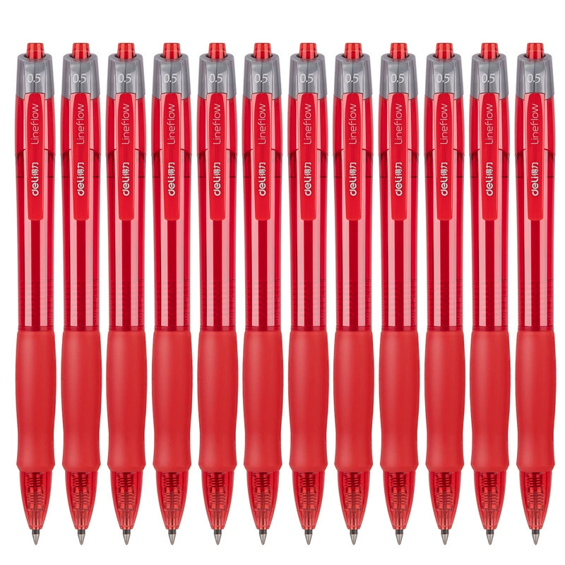 Smooth rollerball pen, bullet, red rollerball round beads, 0.5mm