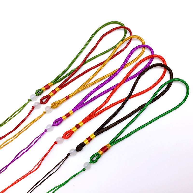 High-End Literary Toy Handle Piece Lanyard to Play Handle Rope Key Lanyard Car Hanging Jade Rope Hand-Woven Hanging Rope