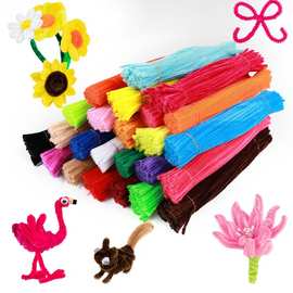 儿童玩具手工DIY扭扭棒 幼儿园益智创意扭扭杠彩色毛根毛条批发