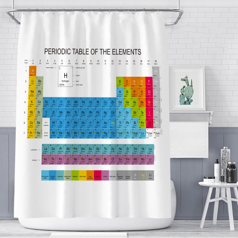 Cross-border explosions Amazon periodic table shower curtain curtain shower curtain waterproof polyester shower curtain