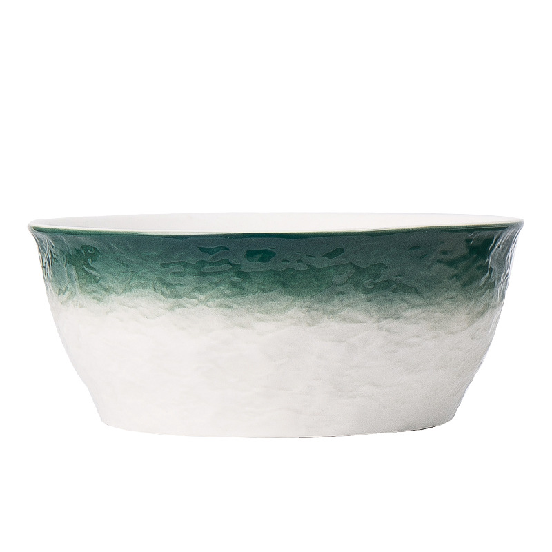 INS vajilla nórdica tazón de cerámica creativo hogar tazón de arroz tazón de fideos instantáneos gradiente personalizado patrón de piedra tazón de ensalada de frutas