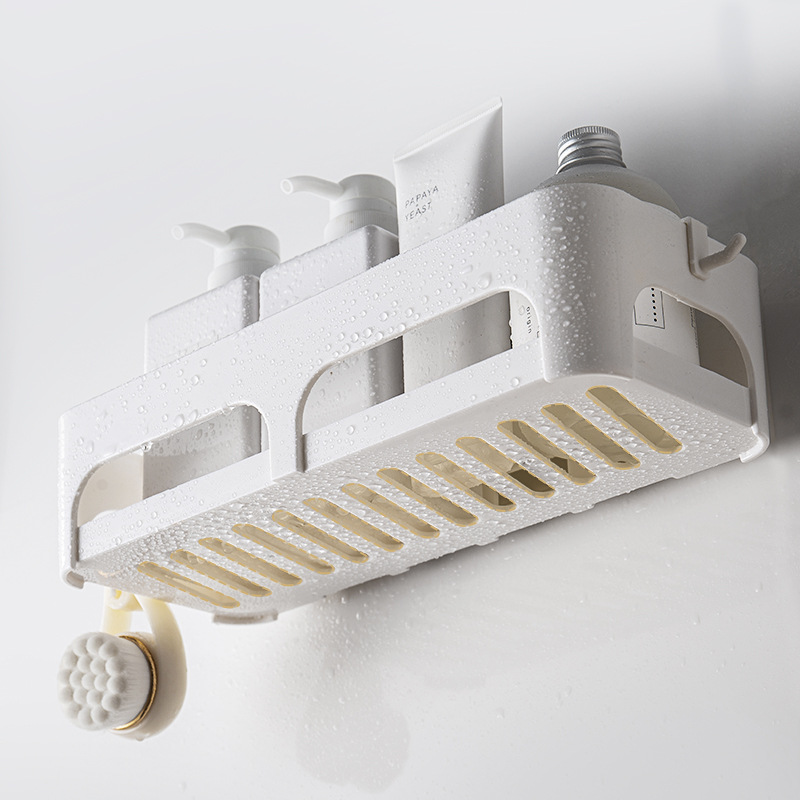 Estante de almacenamiento de baño sin perforaciones Estante de almacenamiento de baño montado en la pared Estante de almacenamiento de lavabo Estante de almacenamiento de baño