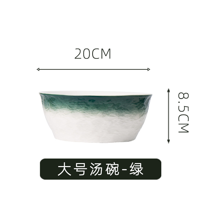 INS vajilla nórdica tazón de cerámica creativo hogar tazón de arroz tazón de fideos instantáneos gradiente personalizado patrón de piedra tazón de ensalada de frutas
