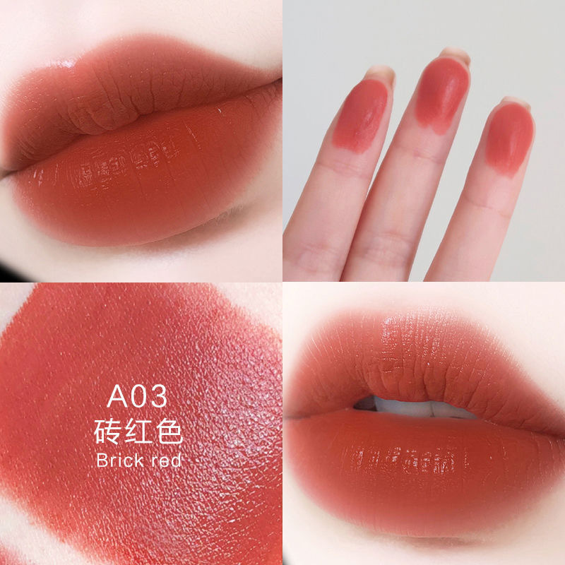 HLLR Fog Face Moisturizing Black Body Gold Tube Lipstick Moisturizing Female Student Vintage Milk Tea Color Lipstick Cosmetics Wholesale