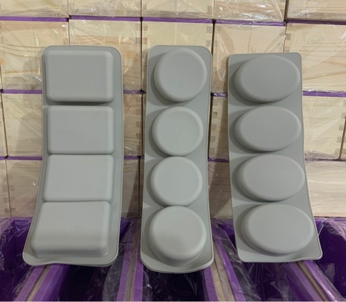 4-connected square round oval soap mold silicone cake grinder four-hole square handmade soap plaster mold