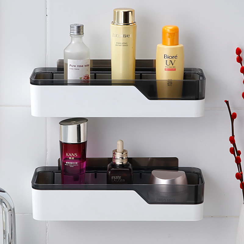 Estante de almacenamiento de baño Punch-libre montado en la pared cocina baño lavabo pared cosméticos rack de almacenamiento