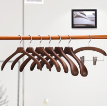 衣架加粗款家用宽肩实木衣服挂服装店防滑无痕木质衣架大衣挂衣架