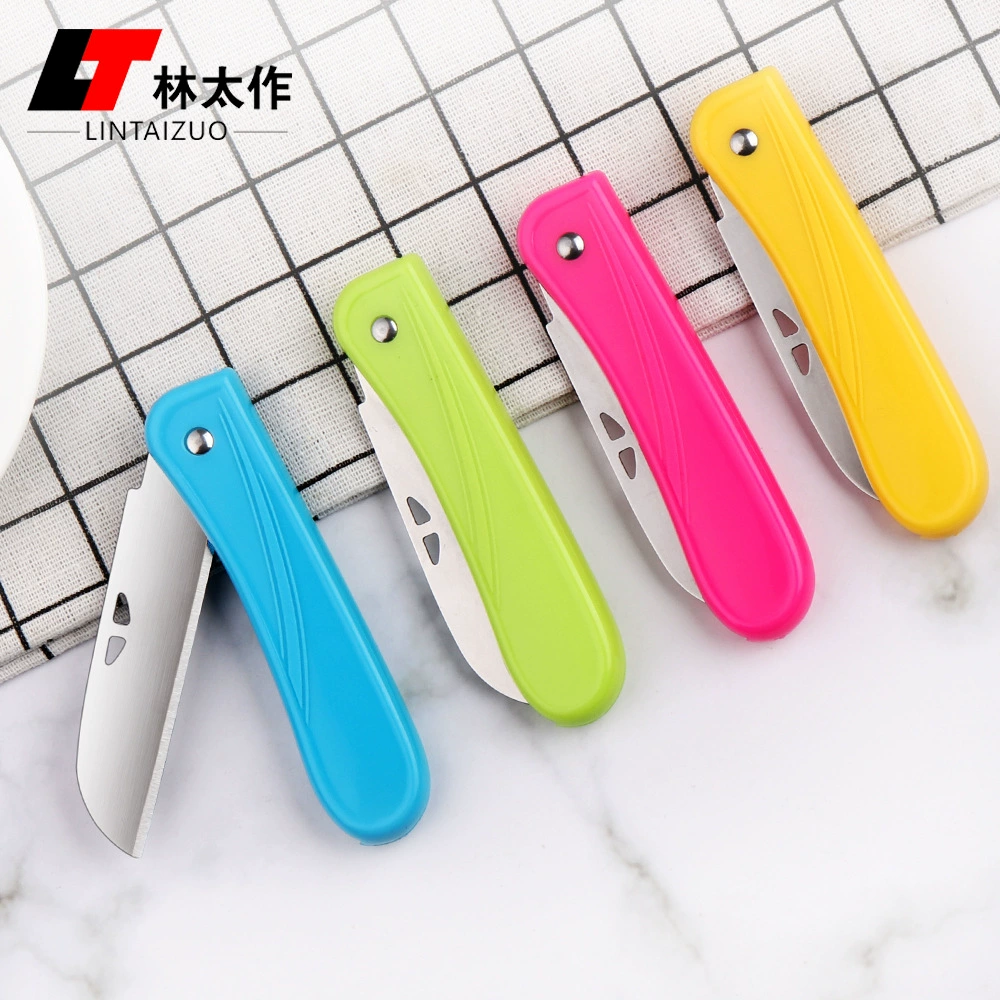 Красочный конфетный цвет нож для фруктов из нержавеющей стали нож для очистки фруктов Портативный пилинг 4 дюйма с набором ножей Подарочный маленький нож