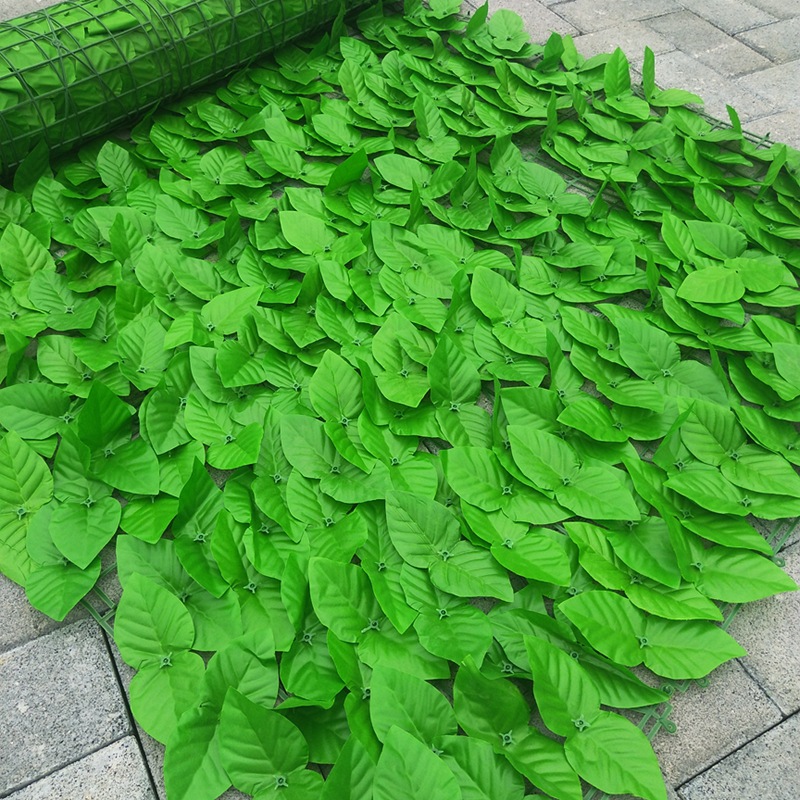 Malla de hojas artificiales, cerca de hojas artificiales, cerca para patio exterior, cerca de hojas verdes, plantas verdes, plantas artificiales para exteriores