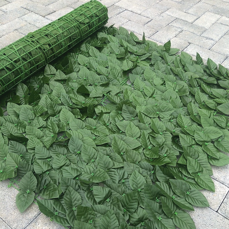 Malla de hojas artificiales, cerca de hojas artificiales, cerca para patio exterior, cerca de hojas verdes, plantas verdes, plantas artificiales para exteriores