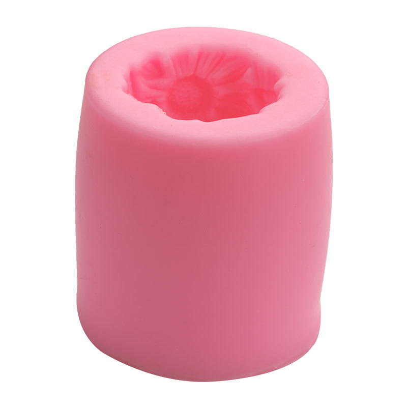 3D tridimensional cilíndrica pastel de girasol decoración de hornear molde de silicona vela jabón modelado en Stock